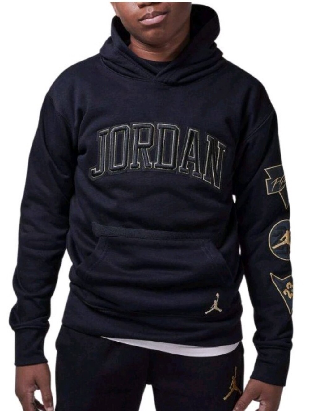Nike Air Jordan Big Kids' (Boys') Pullover Hoodie (Black) Size XL 13-15 YEARS
